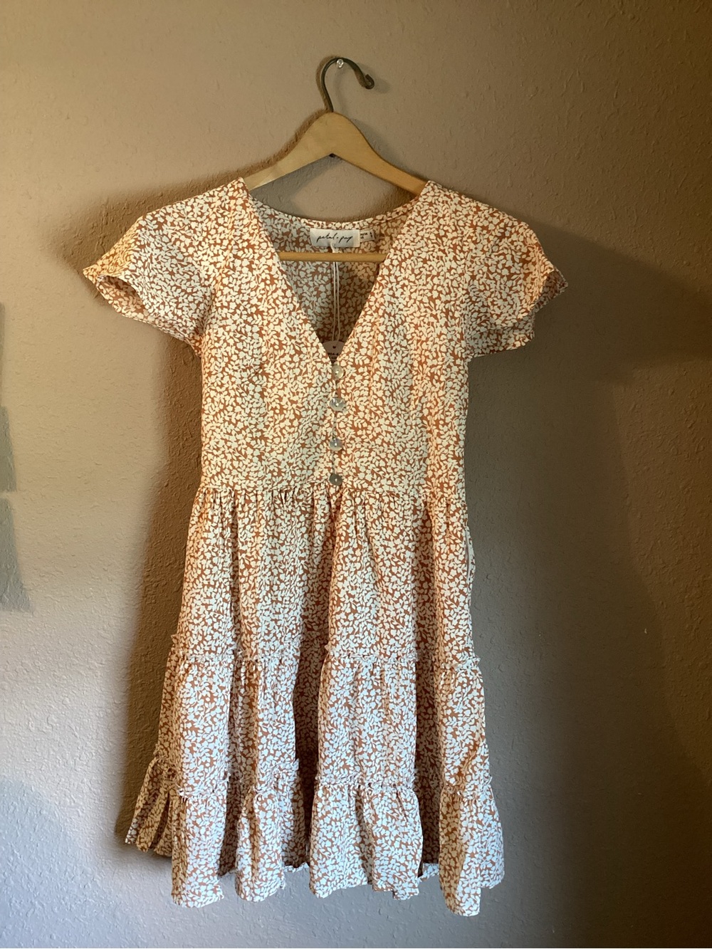 NWT Petal & Pup Rust and White Floral Mini Dress